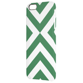 Green and White Chevrons Clear iPhone 6 Plus Case