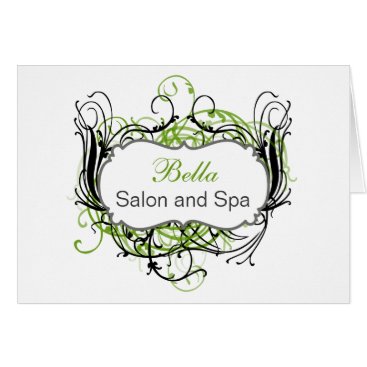 green and white Chic Business Thank You Cards