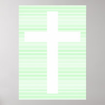 Green and White Christian Cross Minimalist