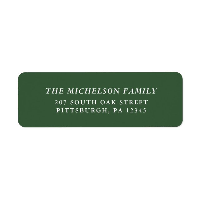 Green and White Christmas Return Address Label (Front)