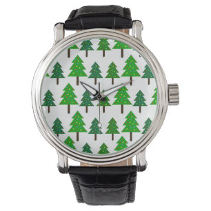 Green and White Christmas Trees Watch