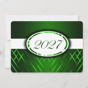 Green and White Class of 2027 Invitations