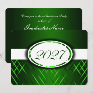 Green and White Class of 2027 Party Invitation