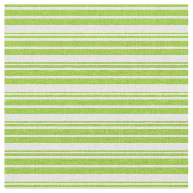 Green and White Colored Lined Pattern Fabric (Close Up)