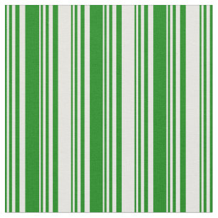 Green and White Colored Stripes Pattern Fabric