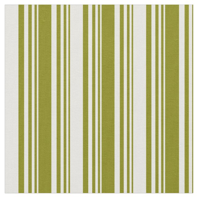 Green and White Colored Stripes Pattern Fabric (Close Up)