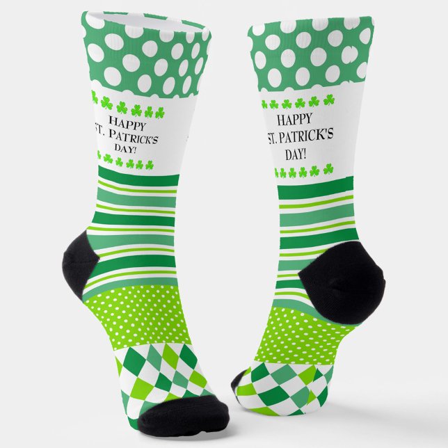 Green and White Crazy Patterns  Socks (Creator Uploaded)