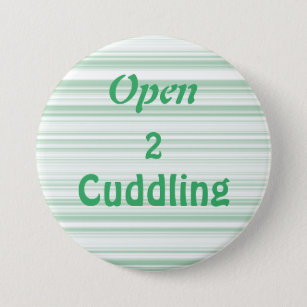 Green and White Cuddling Flair Button