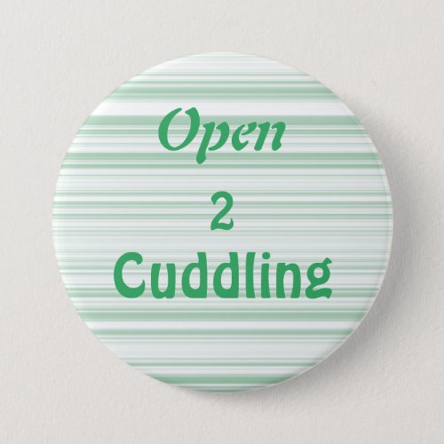 Green and White Cuddling Flair Button