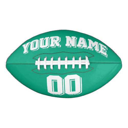 GREEN AND WHITE Custom Football