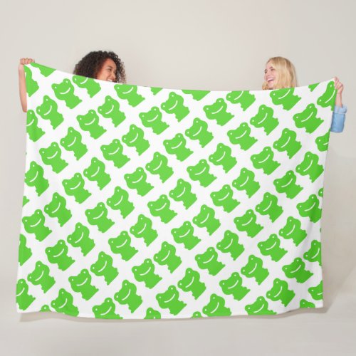Green And White Cute Cartoon Frogs Kids Blanket