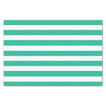 Green And White Deckchair Stripes Tissue Paper by beachcafe at Zazzle