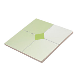 Green and White Designed Tile