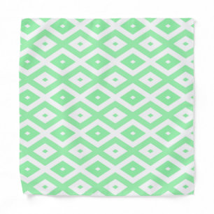 Green and white diamond pattern bandana