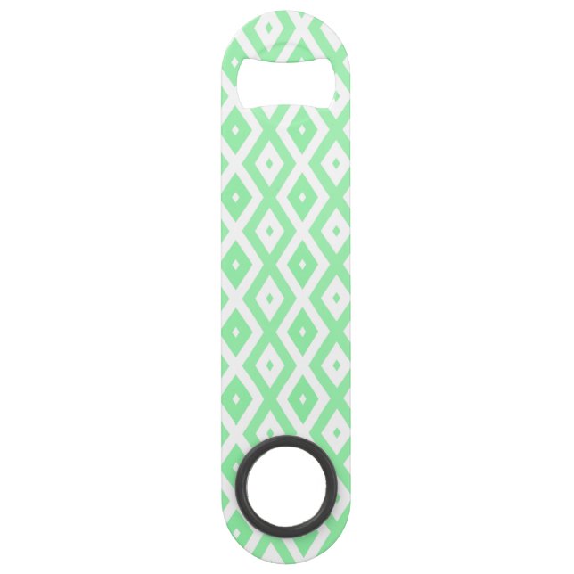 Green and white diamond pattern bar key (Front)