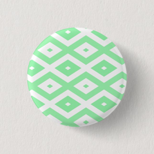 Green and white diamond pattern button (Front)
