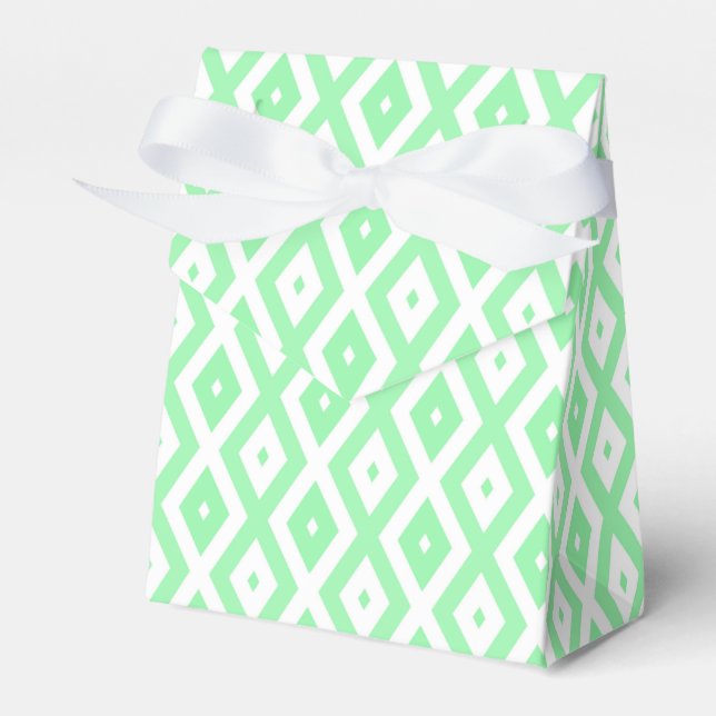 Green and white diamond pattern favor boxes (Front Side)