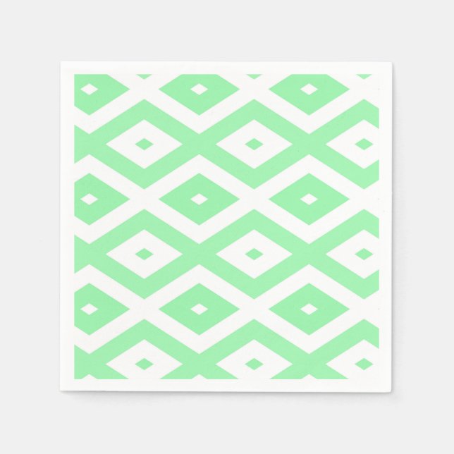 Green and white diamond pattern napkins (Front)