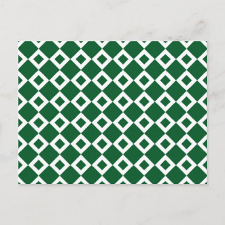 Green and White Diamond Pattern Postcard