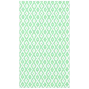 Green and white diamond pattern tablecloth