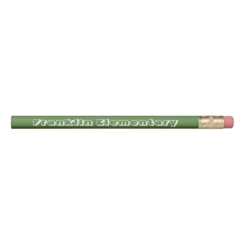 Green and white elementary school name pencil