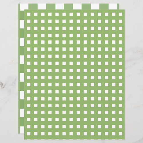 Green and White Farmhouse Plaid Scrapbook Paper 