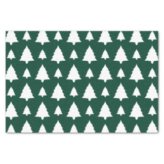 Green And White Fir Christmas Tree Pattern Tissue Paper