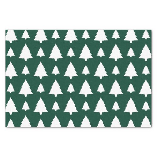 Green And White Fir Christmas Tree Pattern Tissue Paper