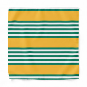 Green and white five stripe pattern with yellow bandana