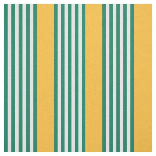 Green and white five stripe pattern with yellow fabric