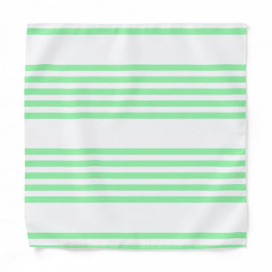 Green and white five stripes pattern bandana