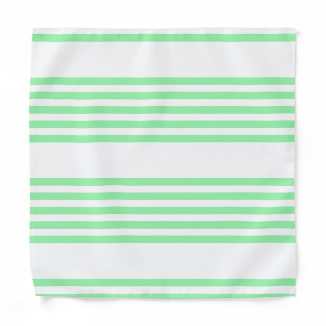 Green and white five stripes pattern bandana (Front)