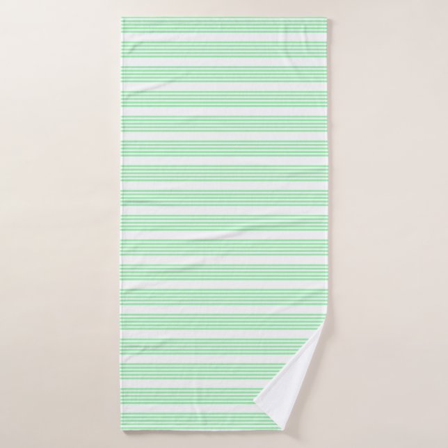 Green and white five stripes pattern bath towel (Bath Towel)