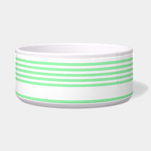 Green and white five stripes pattern bowl