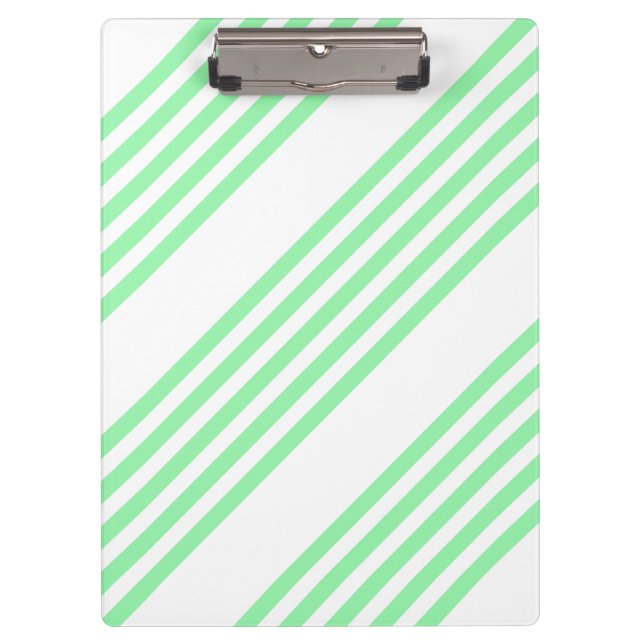 Green and white five stripes pattern clipboard (Front)