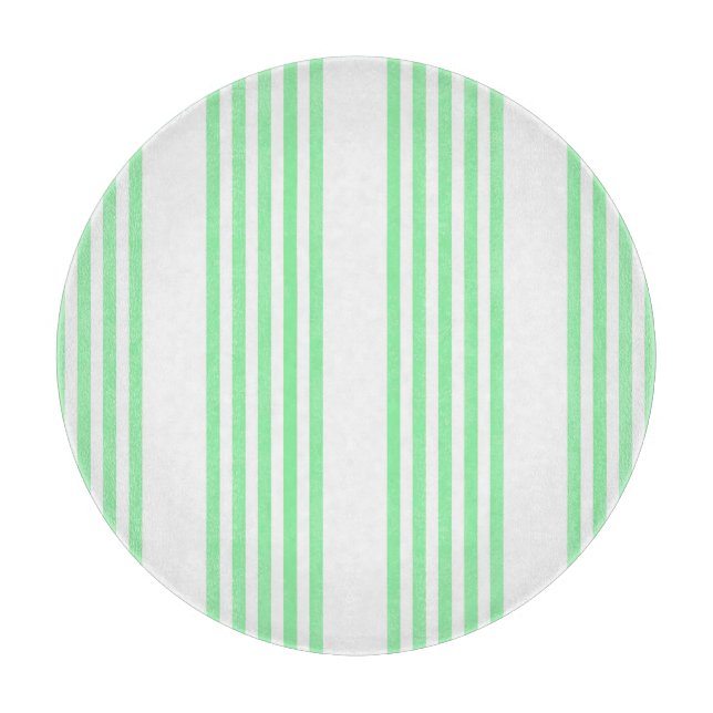 Green and white five stripes pattern cutting board (Front)