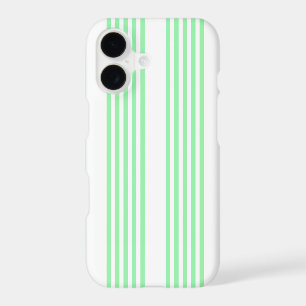Green and white five stripes pattern iPhone 17 case