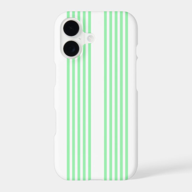 Green and white five stripes pattern iPhone case (Back)