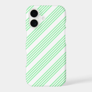 Green and white five stripes pattern iPhone 17 case