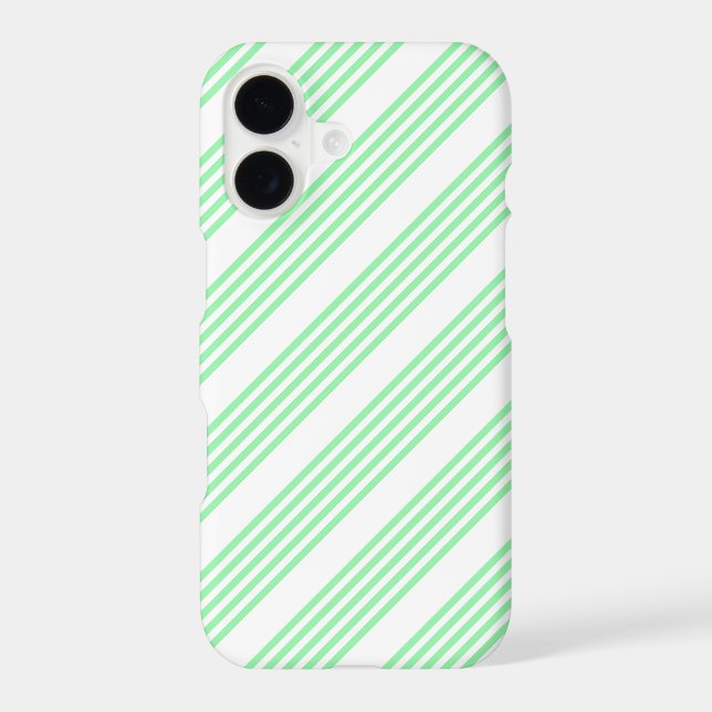 Green and white five stripes pattern iphone case (Back)