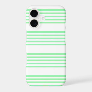 Green and white five stripes pattern iPhone 17 case