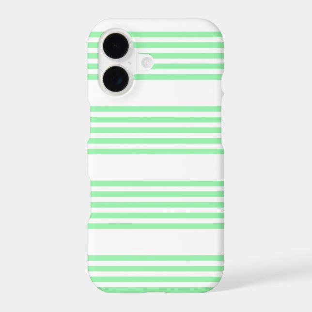 Green and white five stripes pattern iPhone case (Back)