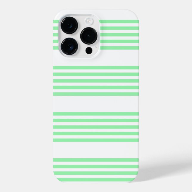 Green and white five stripes pattern iPhone case (Back)