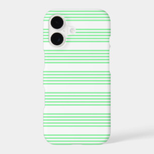 Green and white five stripes pattern iPhone 17 case