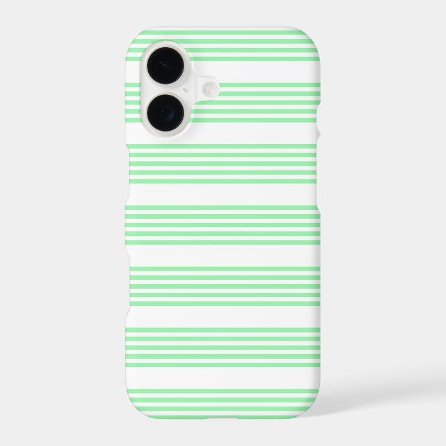 Green and white five stripes pattern iPhone case (Back)