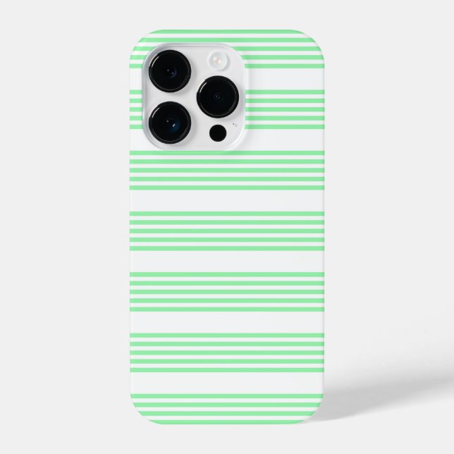Green and white five stripes pattern iPhone case (Back)
