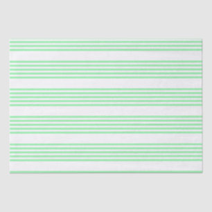 Green and white five stripes pattern tissue paper