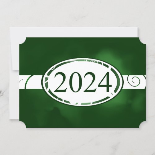 Green and White Floral Button 2024 Card