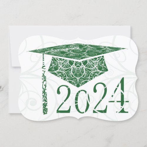 Green and White Floral Cap 2024 Card
