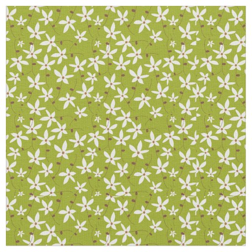 Green and White Floral Fabric